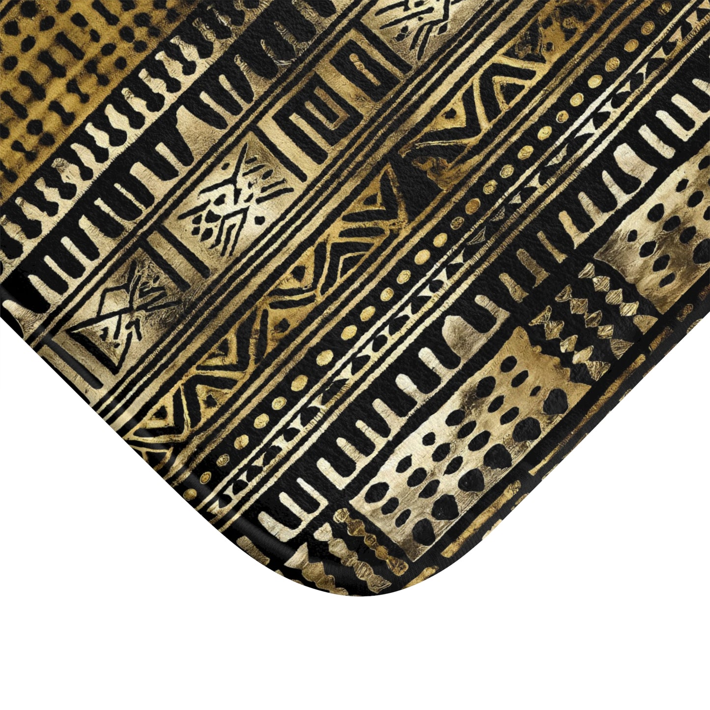 Metallic Gold Mudcloth Bath Mat-Sanktuari Decor