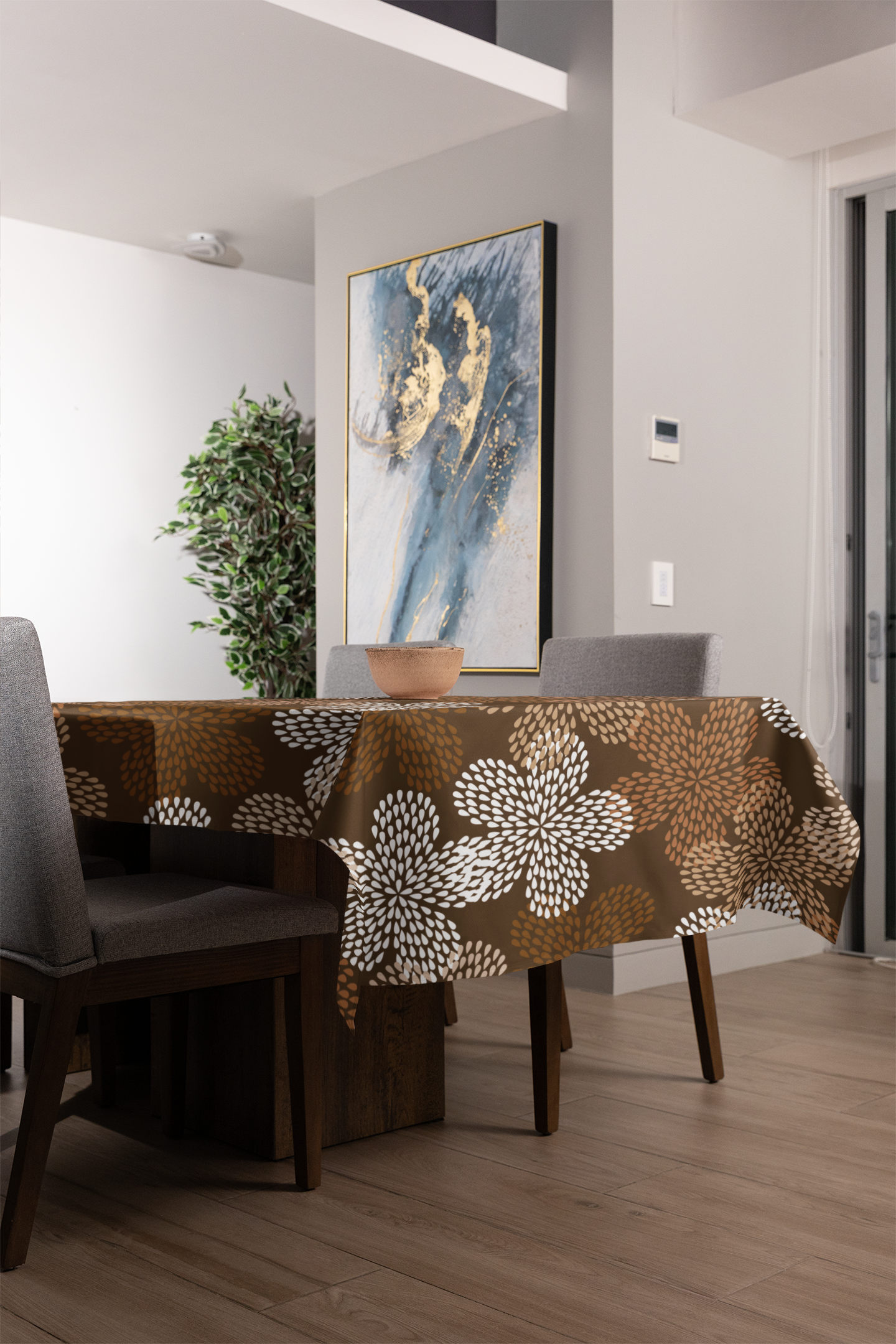 Mudcloth Floral Tablecloth-Sanktuari Decor