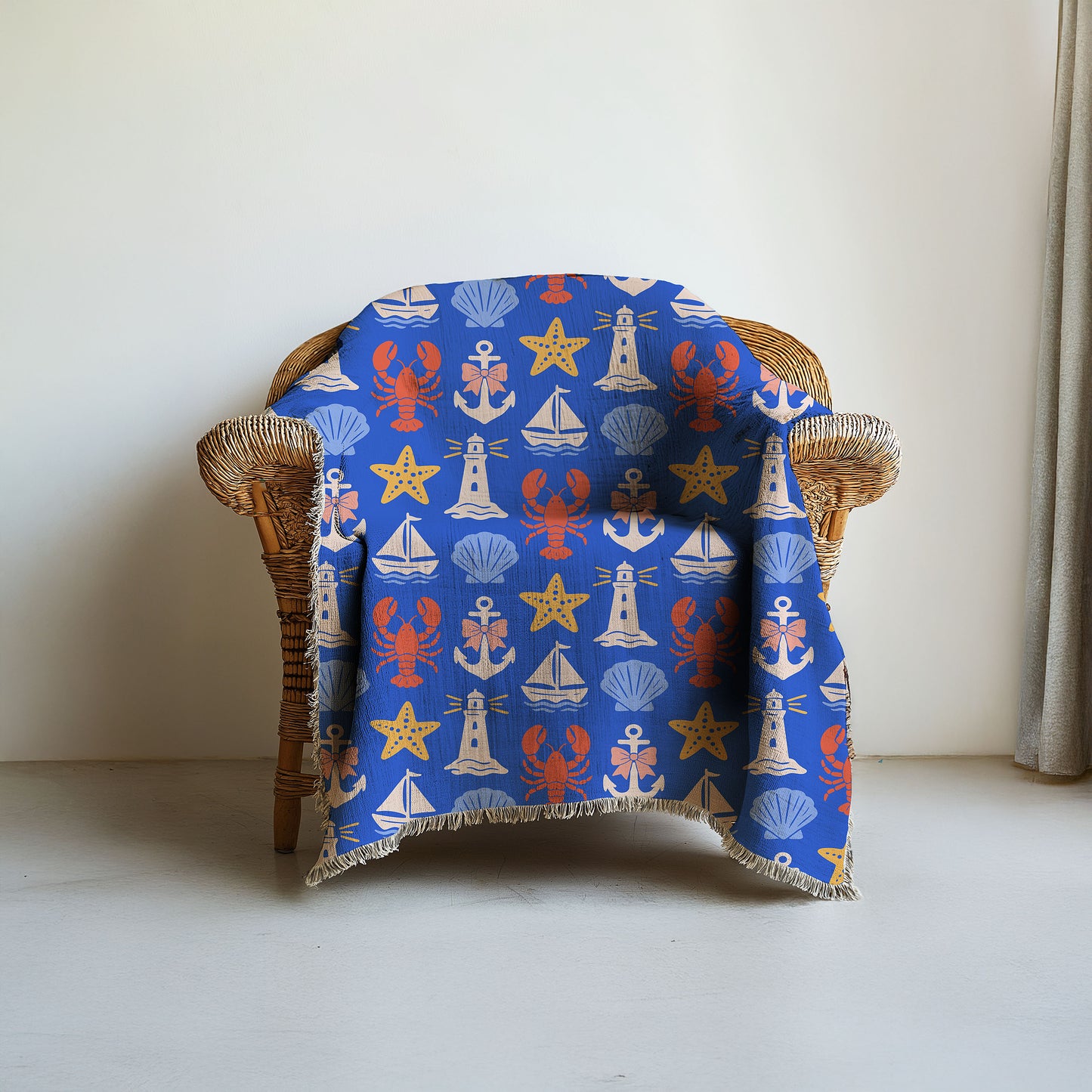 Blue Nautical Woven Blanket