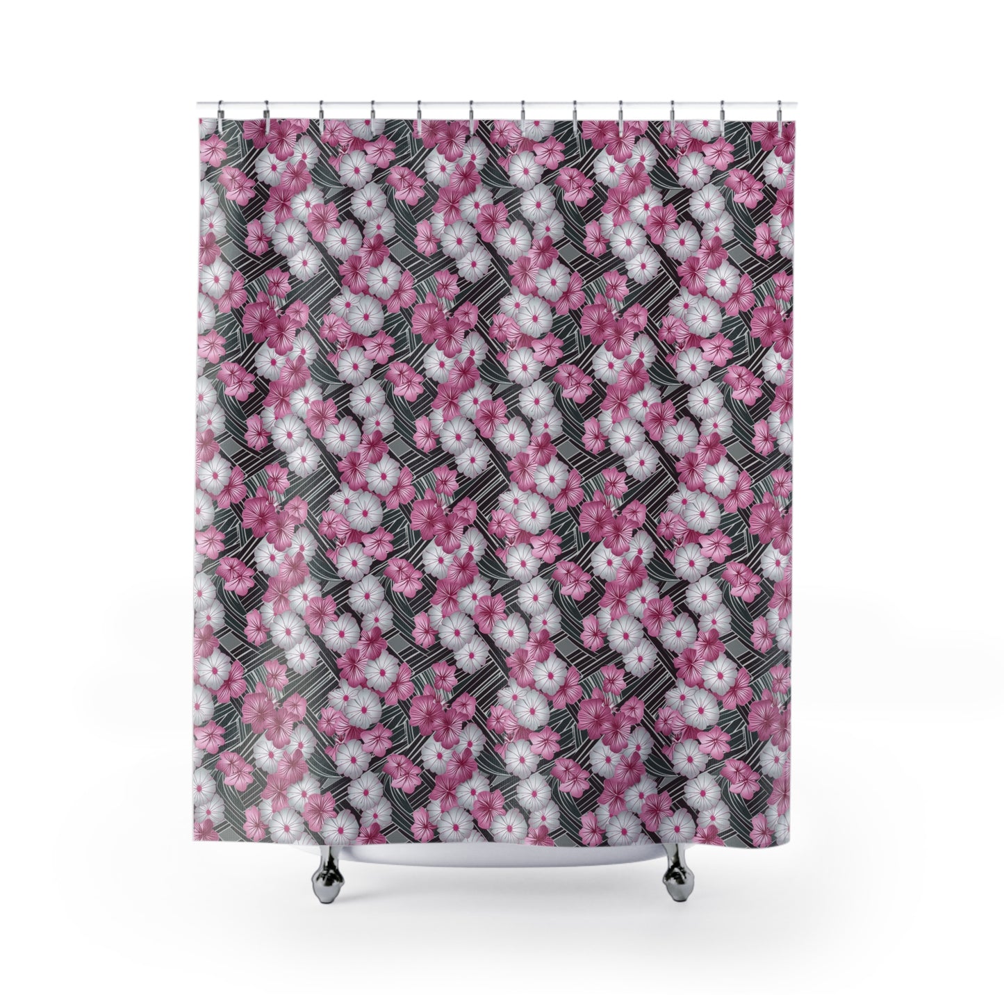 Pink Floral Shower Curtain-Sanktuari Decor