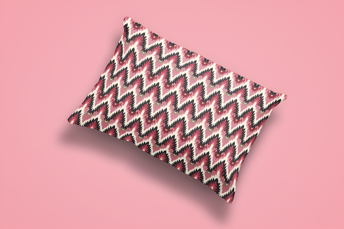 Pink Zig Zag Pillowcase-Sanktuari Decor