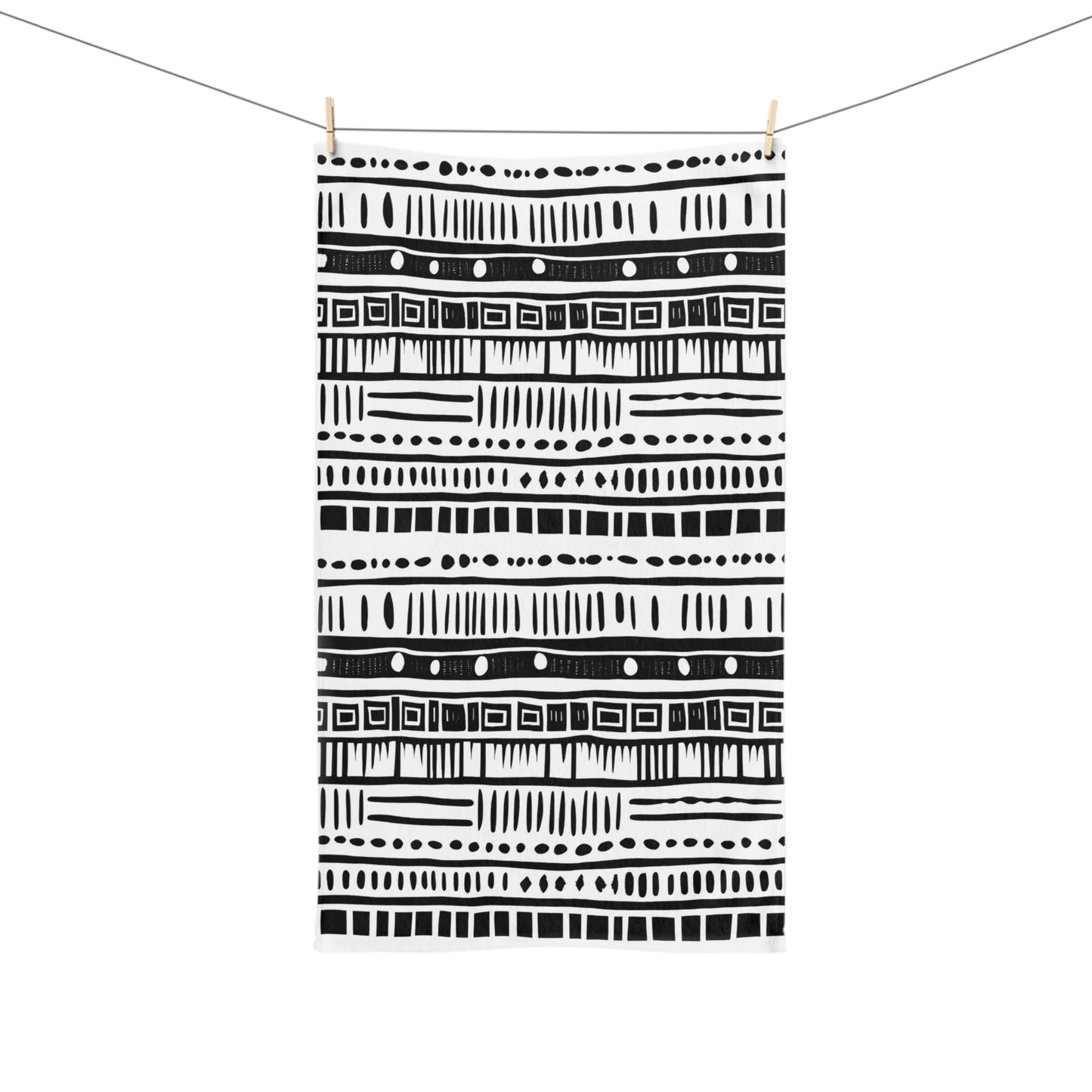 Tribal MudCloth Hand Towel-Sanktuari Decor