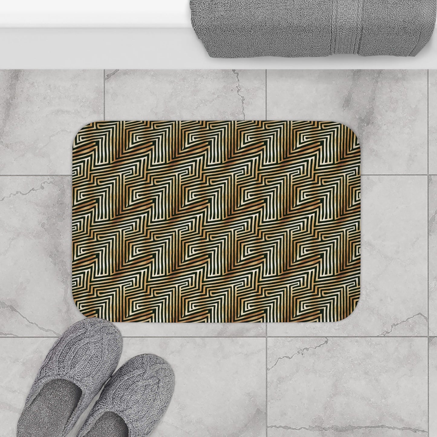 Abstract Geometric Lines Bath Mat - SANKTUARI DECOR