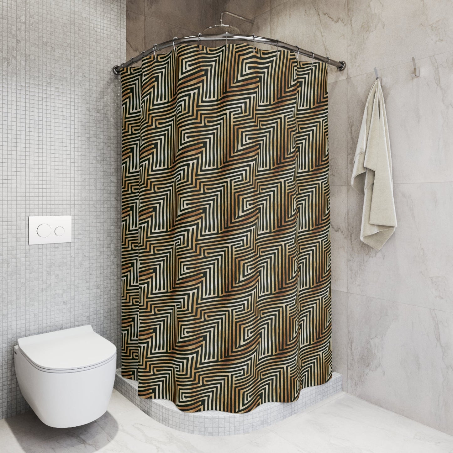 Abstract Geometric Lines Shower Curtain - SANKTUARI DECOR