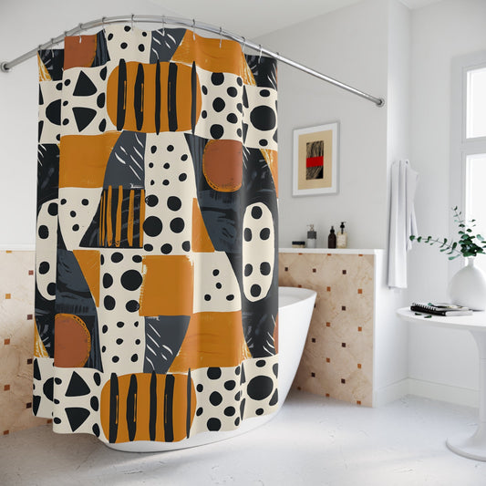 Abstract Geometric Pattern Shower Curtain - SANKTUARI DECOR