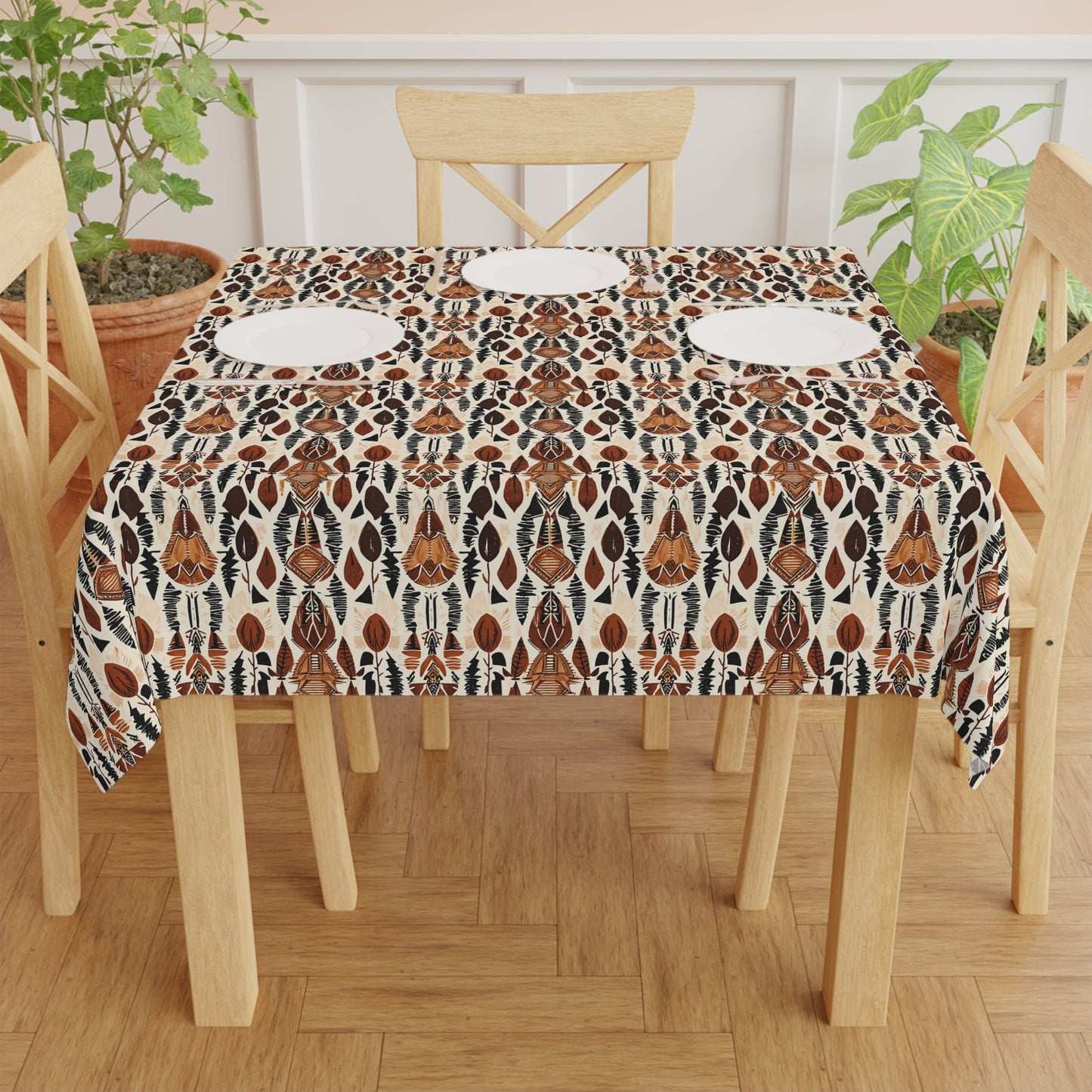African - Inspired Chinoiserie Tablecloth - SANKTUARI DECOR