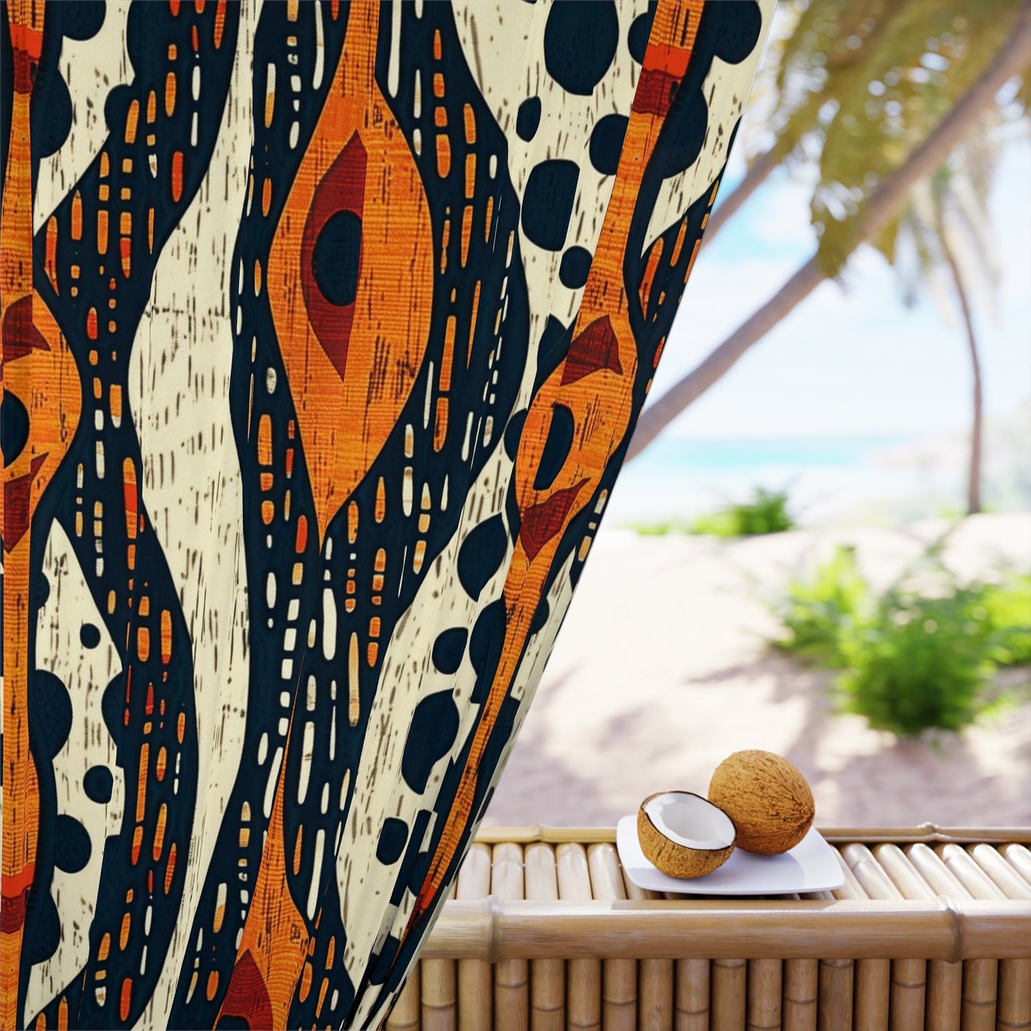 African Tribal Print Window Curtains - SANKTUARI DECOR