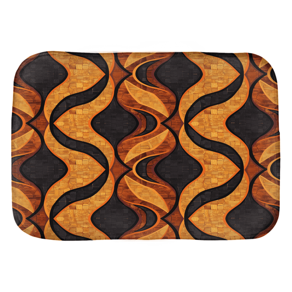 Black and Gold Mudcloth Bath Mat - SANKTUARI DECOR