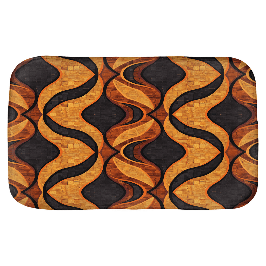 Black and Gold Mudcloth Bath Mat - SANKTUARI DECOR