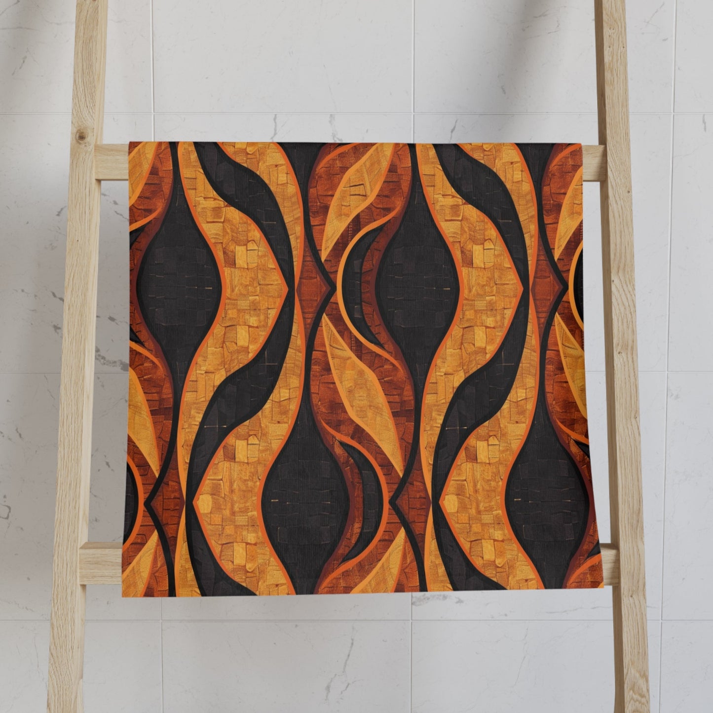 Black and Gold Mudcloth Hand Towel - SANKTUARI DECOR