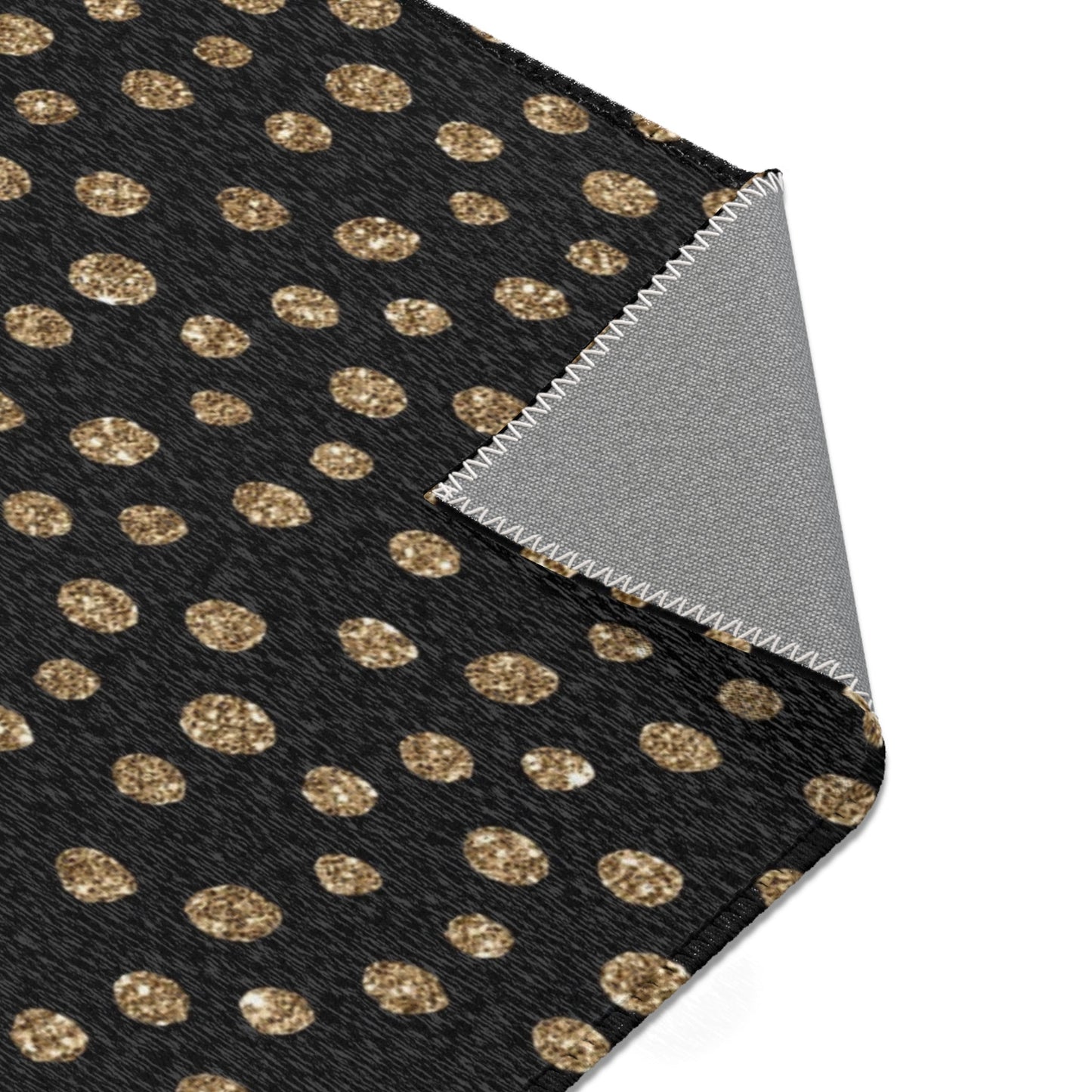 Black and Gold Polka Dot Rug - SANKTUARI DECOR