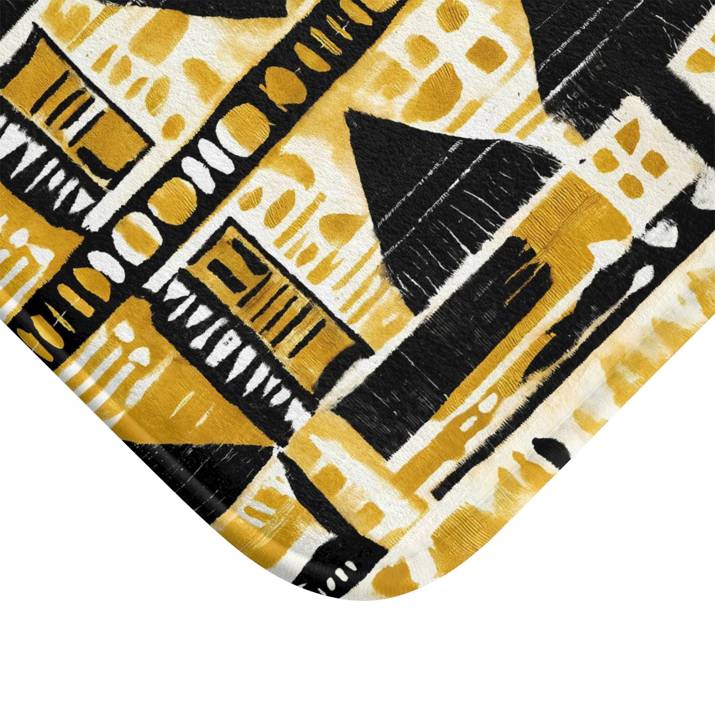 Black & Yellow Mudcloth Bath Mat - SANKTUARI DECOR