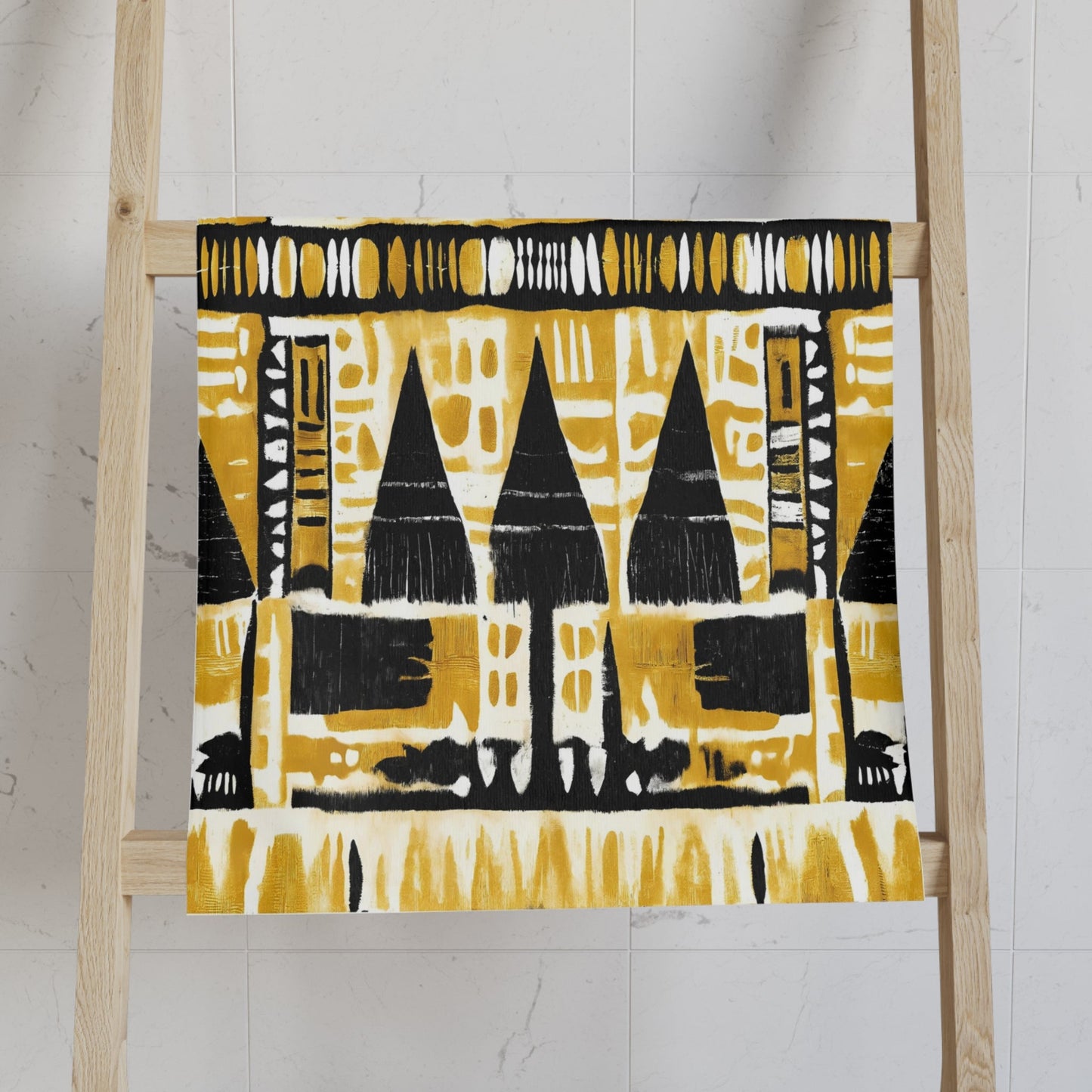 Black & Yellow Mudcloth Hand Towel - SANKTUARI DECOR