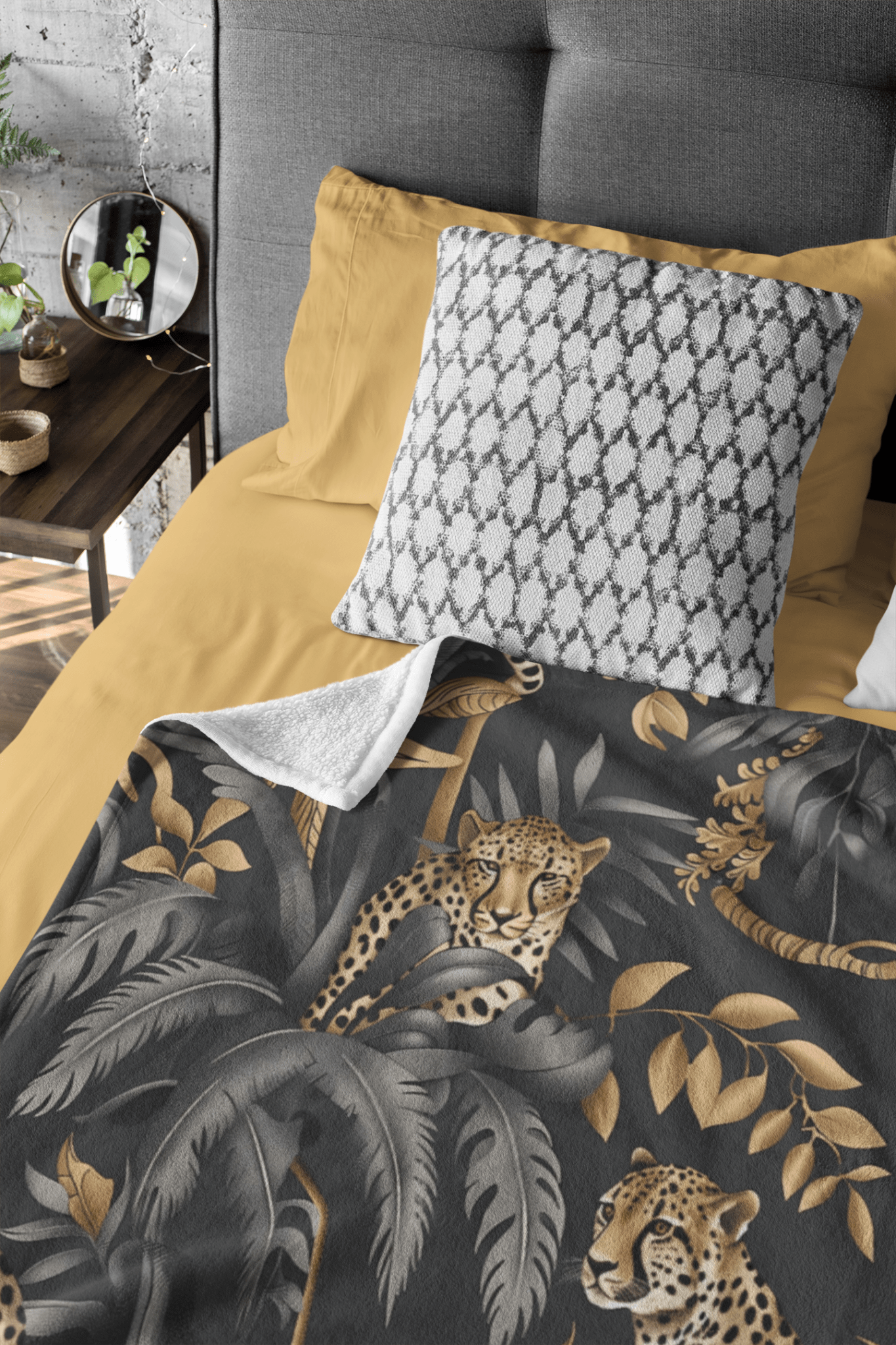 Cheetah Black Jungle Blankets - SANKTUARI DECOR