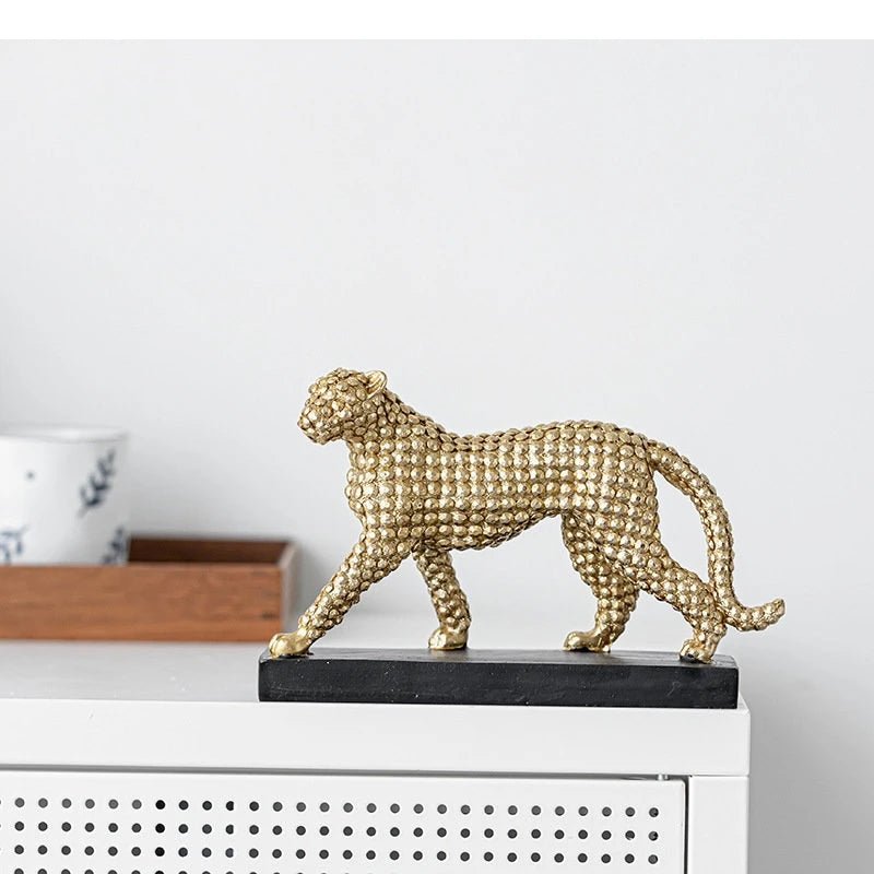 Golden Leopard Statue - SANKTUARI DECOR