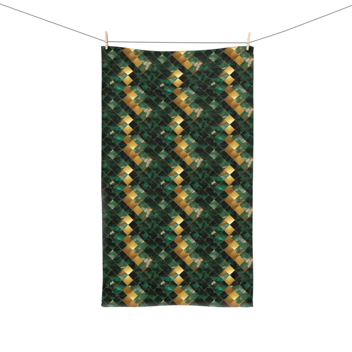 Green and Gold Marble Towel - SANKTUARI DECOR