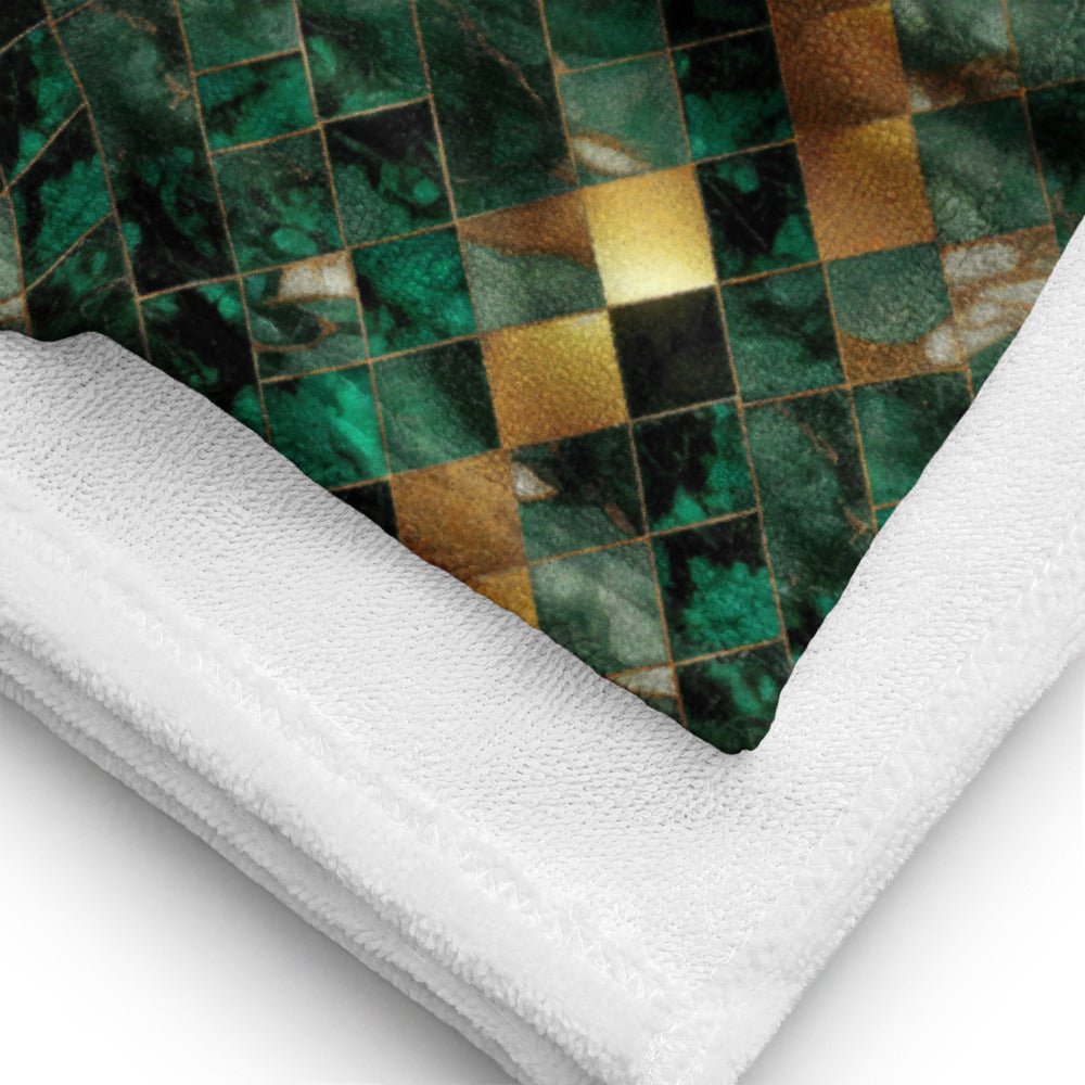 Green and Gold Marble Towel - SANKTUARI DECOR