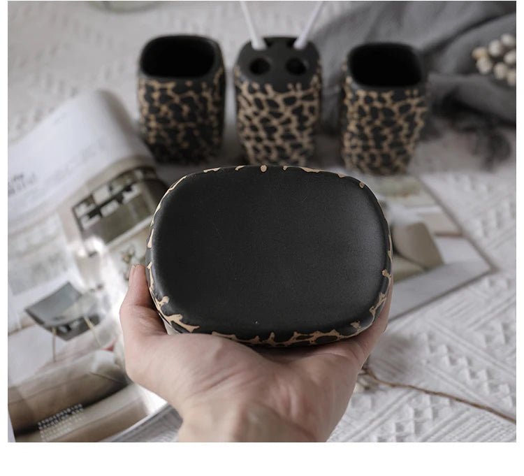 Leopard Bathroom Accessories Set - SANKTUARI DECOR