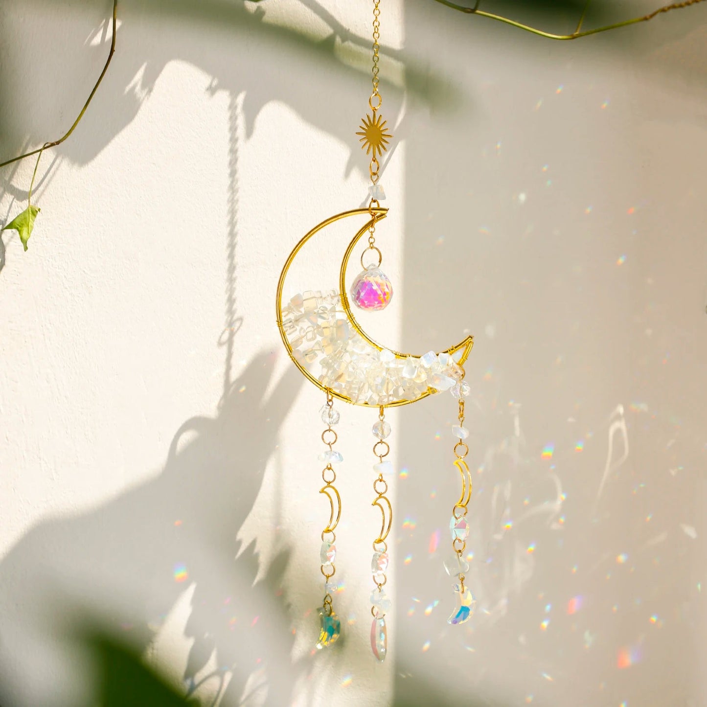 Mini Moon Evil Eye Crystal Suncatcher - SANKTUARI DECOR