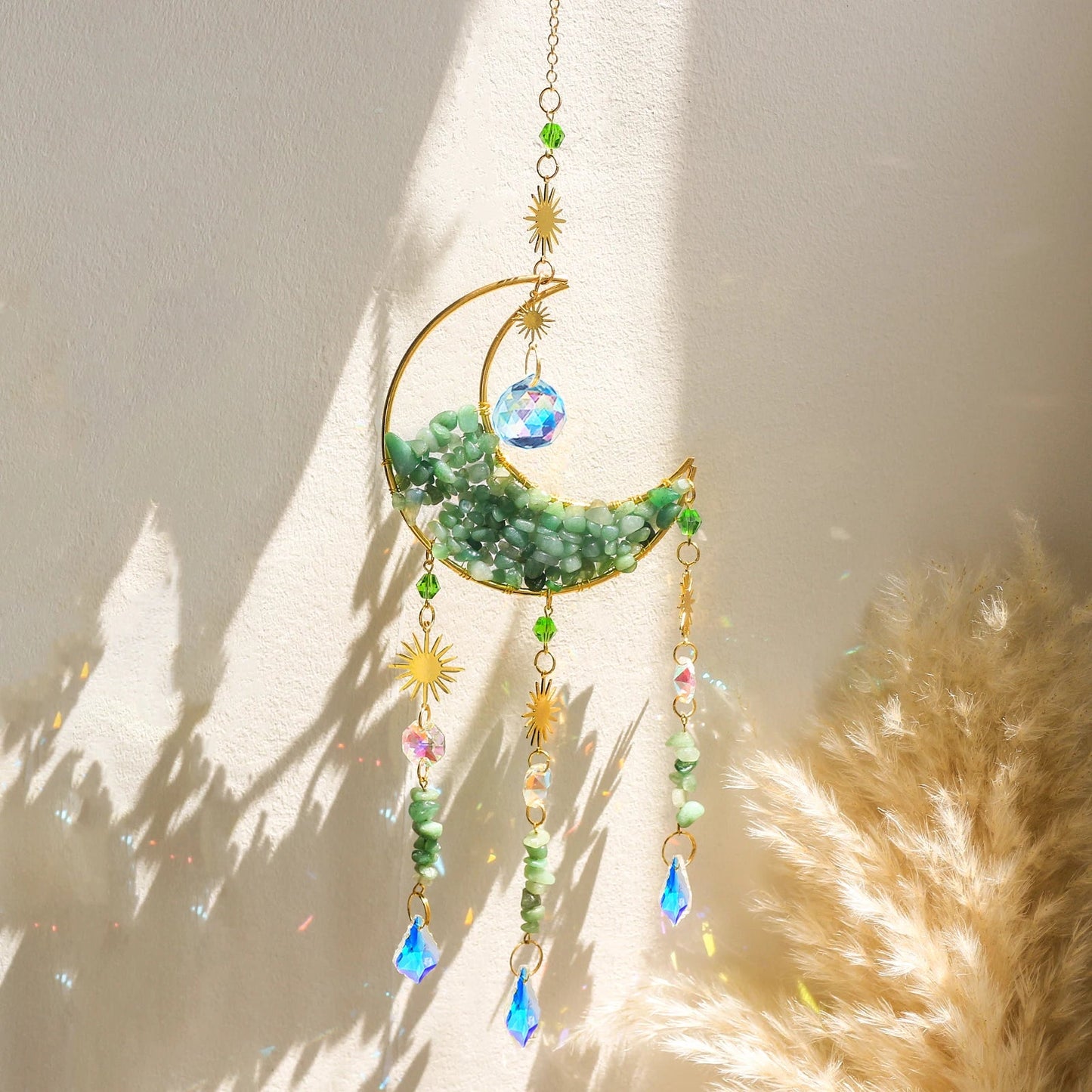 Mini Moon Evil Eye Crystal Suncatcher - SANKTUARI DECOR