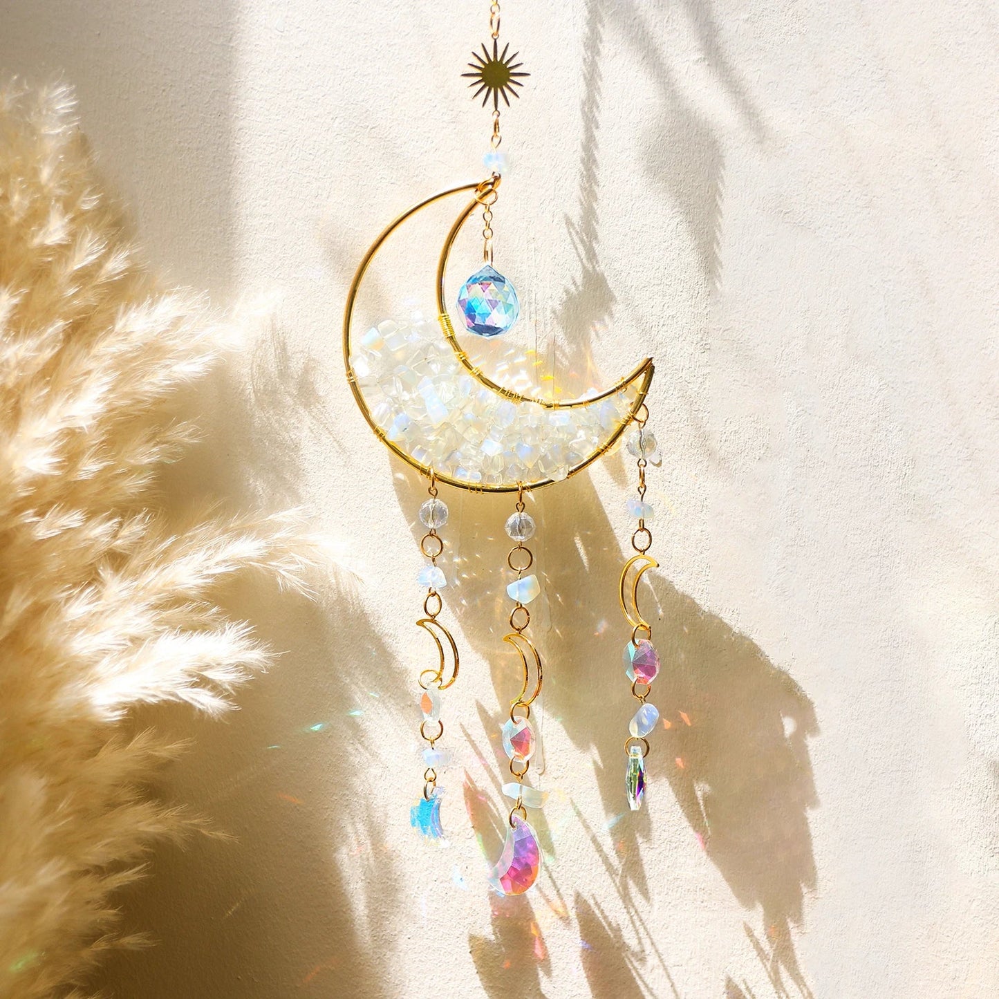Mini Moon Evil Eye Crystal Suncatcher - SANKTUARI DECOR