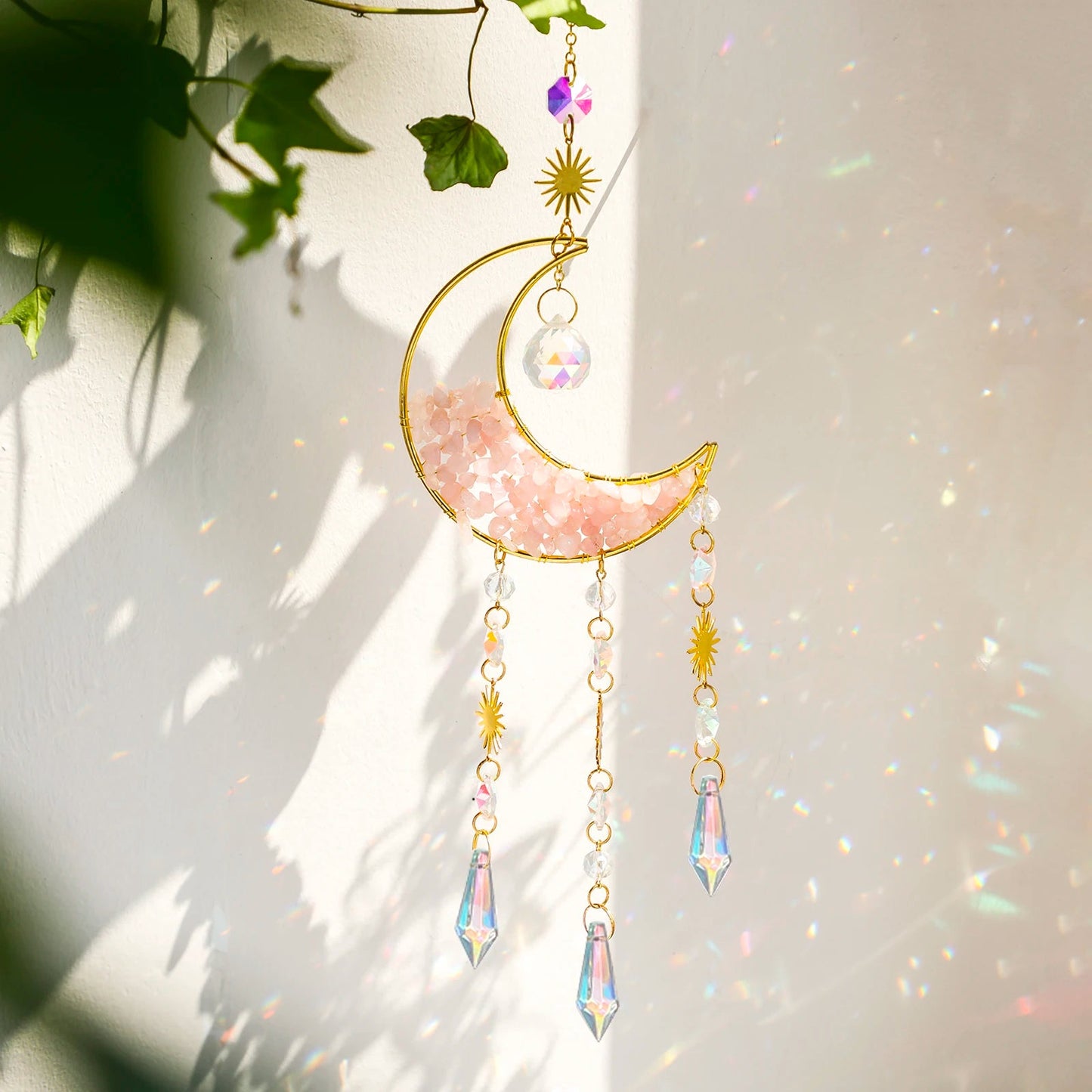 Mini Moon Evil Eye Crystal Suncatcher - SANKTUARI DECOR