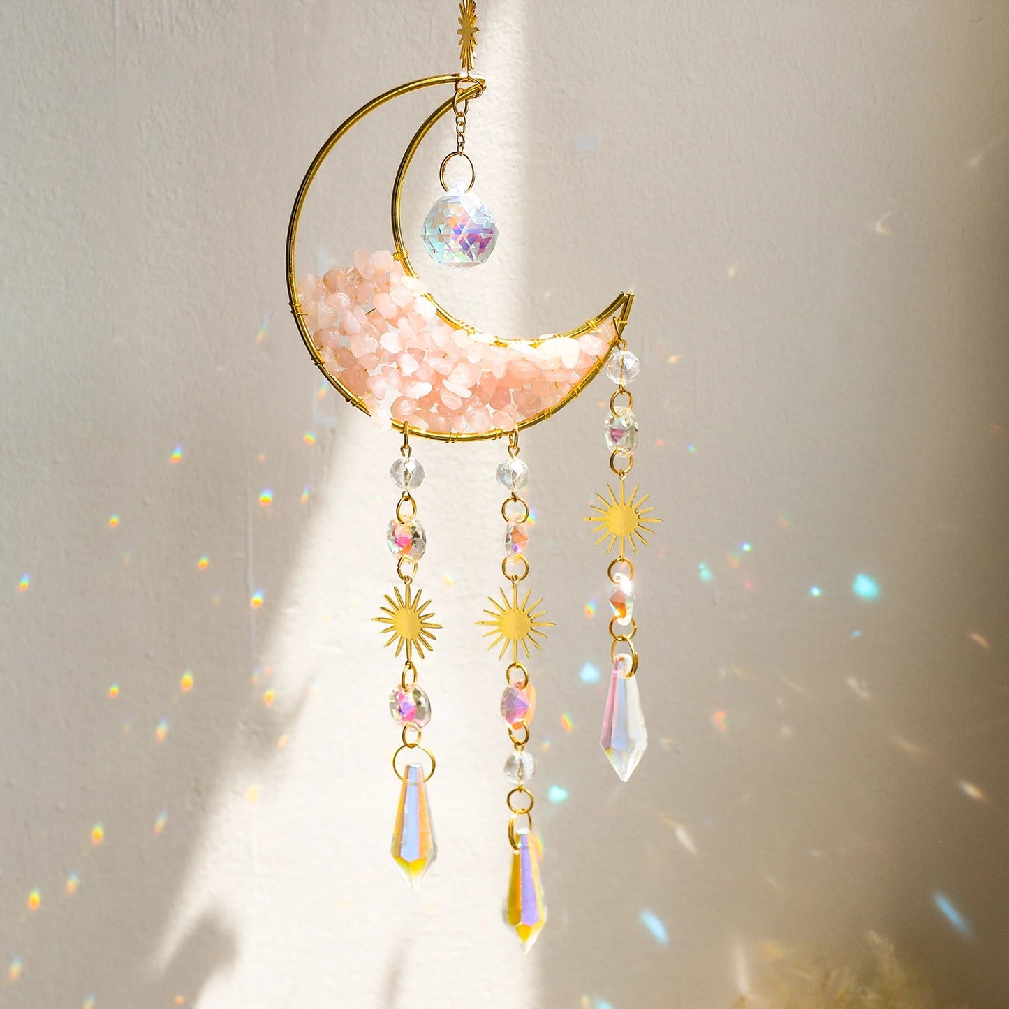 Mini Moon Evil Eye Crystal Suncatcher - SANKTUARI DECOR
