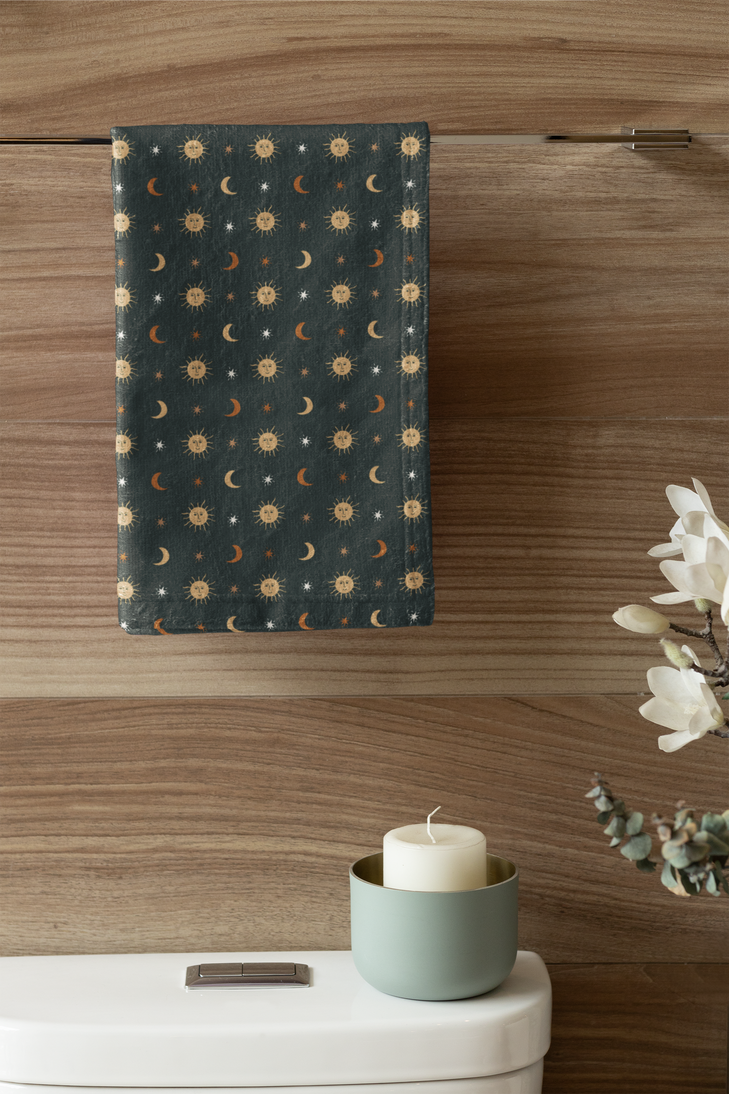 Boho Sun and Moon Hand Towel