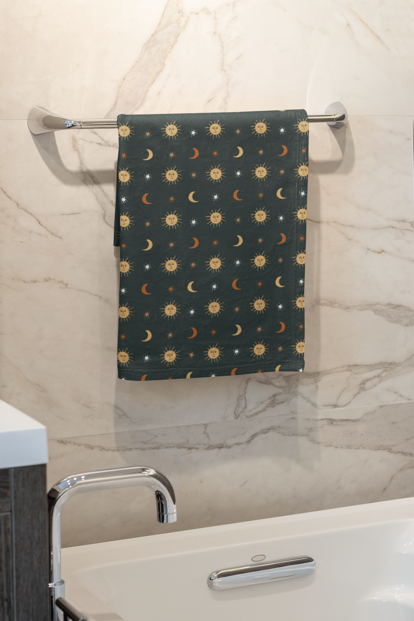 Boho Sun and Moon Hand Towel
