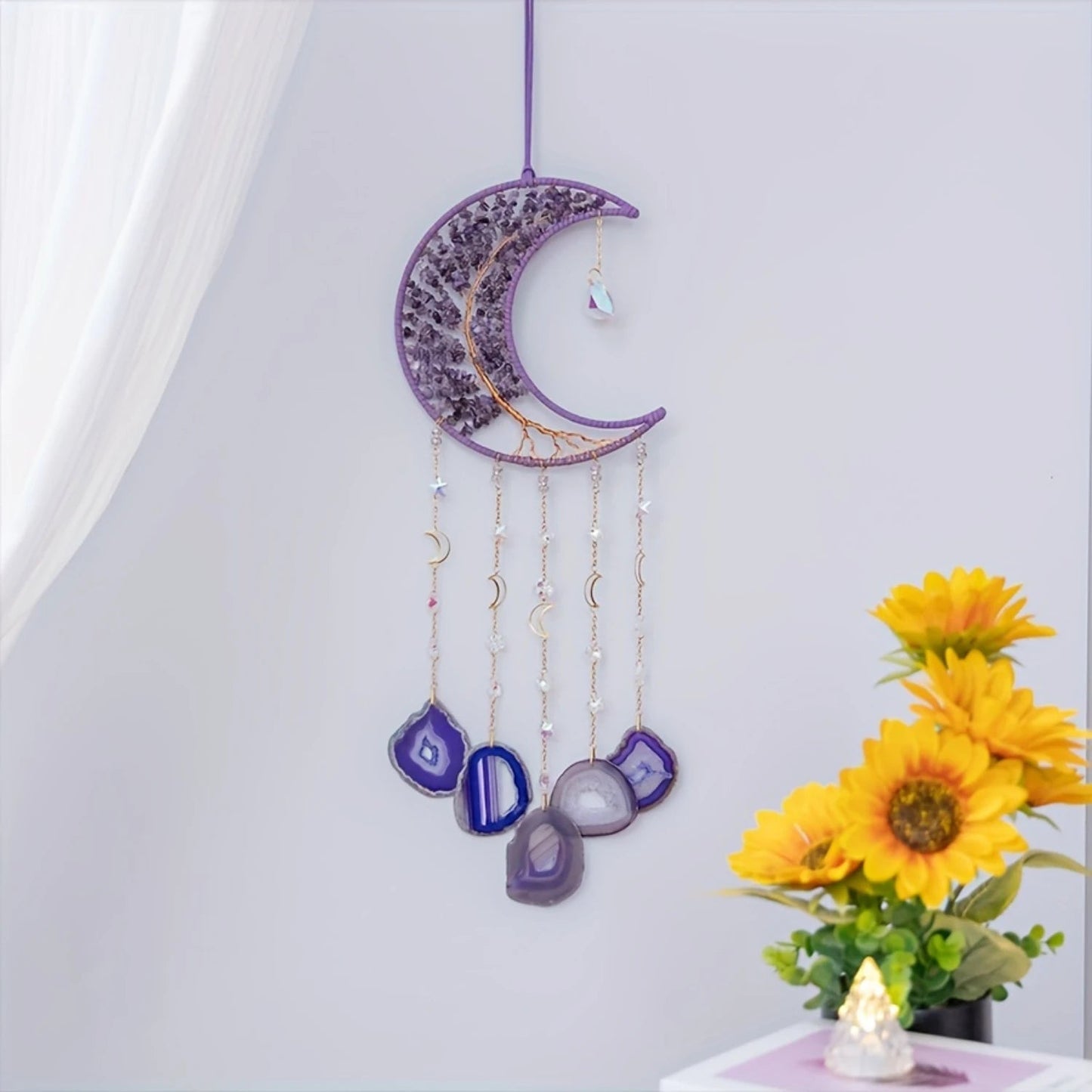 Moon Amethyst Stone Wall Decor - SANKTUARI DECOR