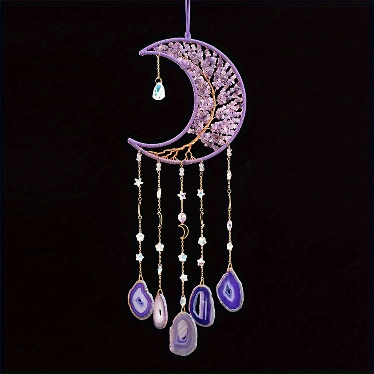 Moon Amethyst Stone Wall Decor - SANKTUARI DECOR