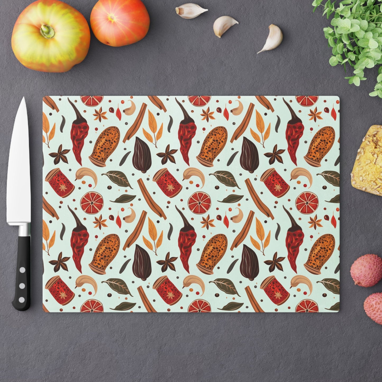 Peppers & Spices Glass Cutting Boards - SANKTUARI DECOR