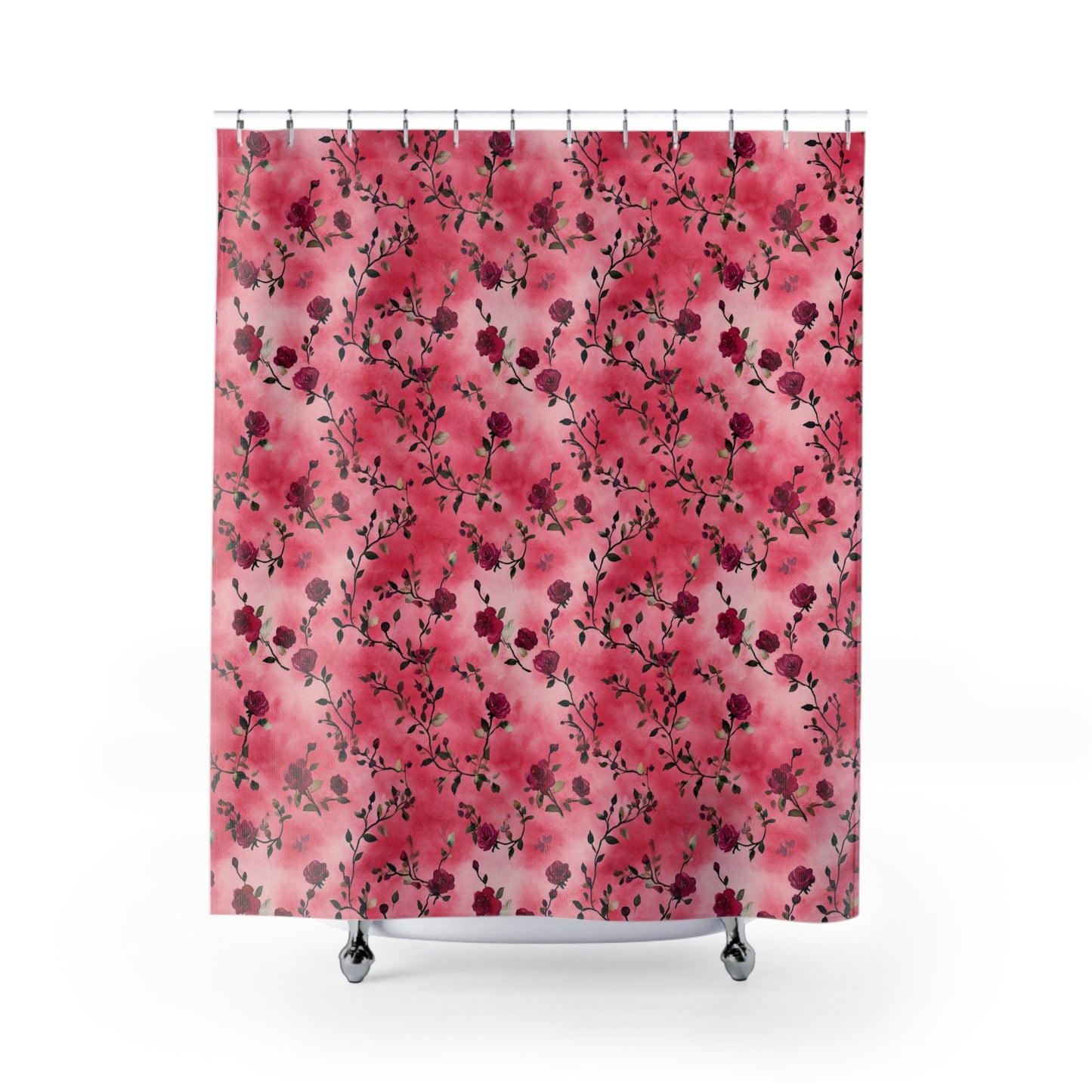 Pink Rose Floral Shower Curtain - SANKTUARI DECOR