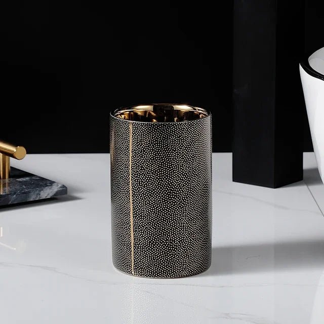 Shimmering Gold Bathroom Accessory Set - SANKTUARI DECOR
