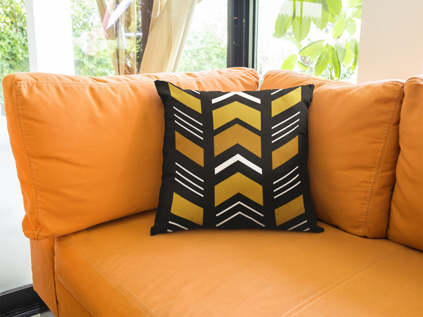 African Geometric Throw Pillow