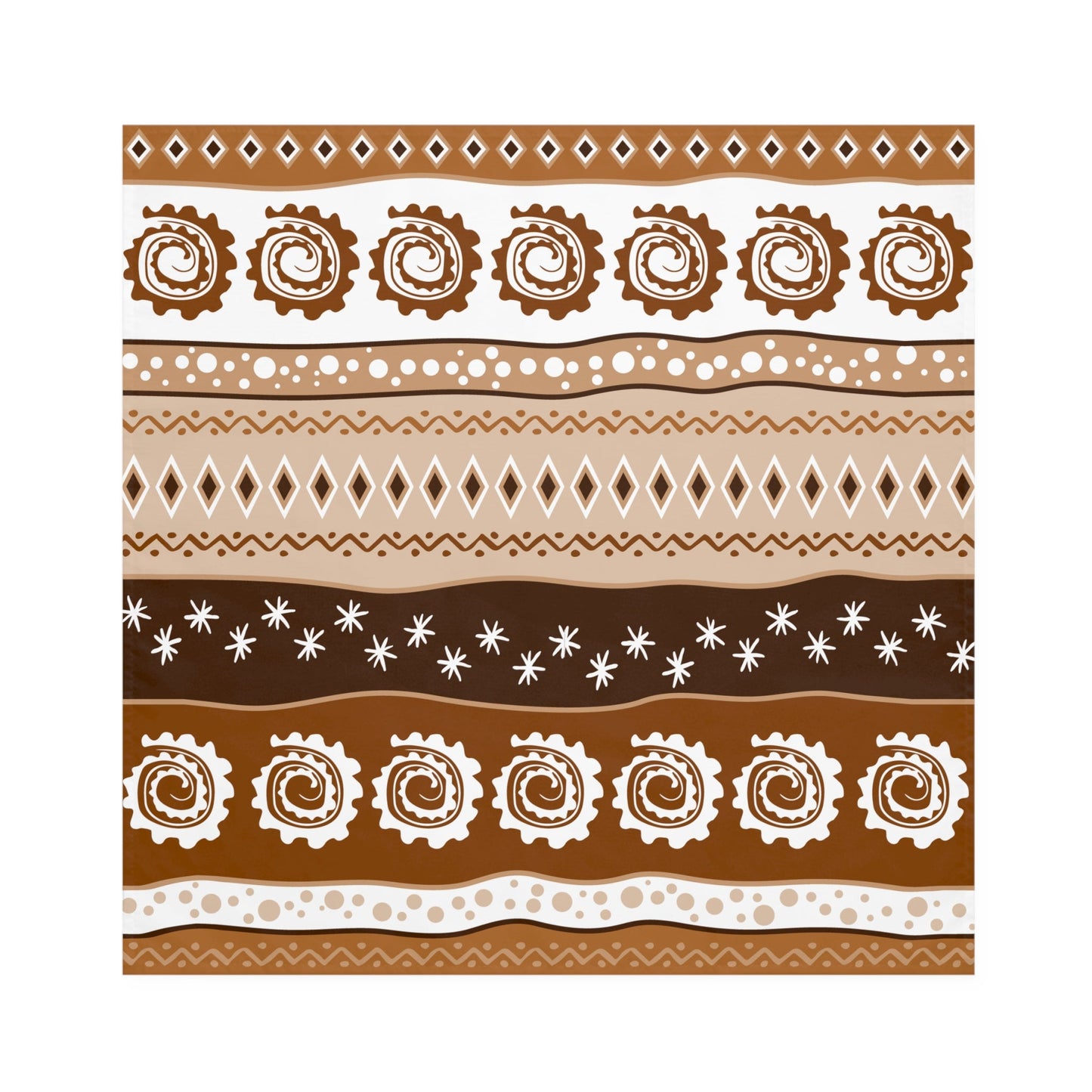 Bohemian napkins set featuring spiritual and ethnic patterns in earthy tones.