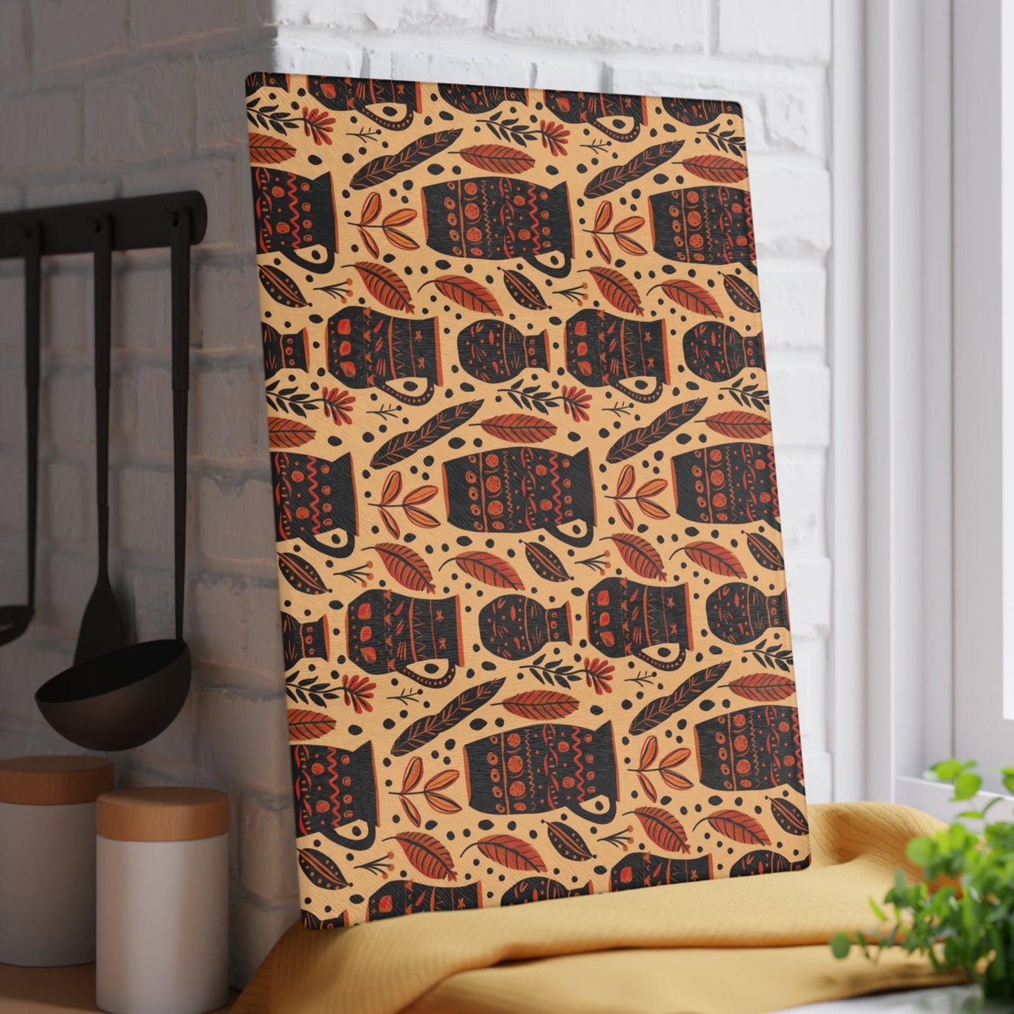 Tribal Pattern Glass Cutting Board - SANKTUARI DECOR