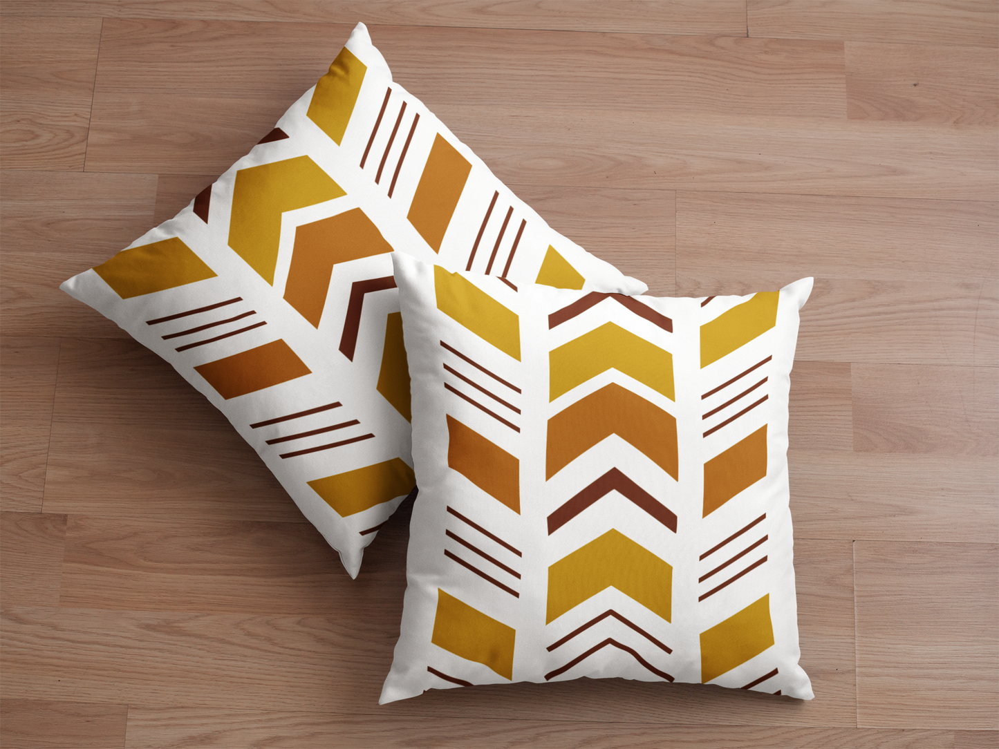African Geometric Throw Pillow-White