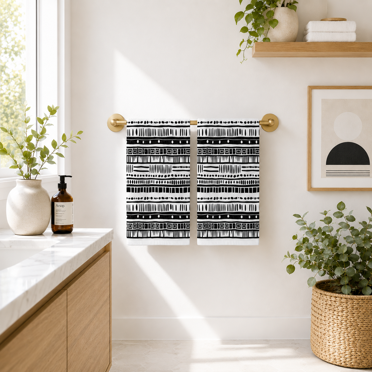 African Mudcloth Hand Towel