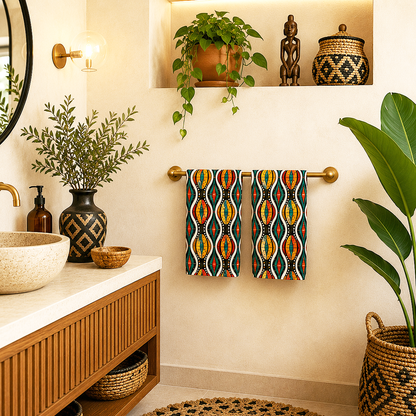 Toalla con estampado de tela de barro tribal