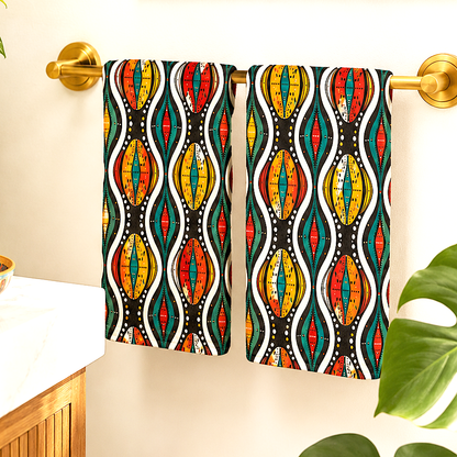 Toalla con estampado de tela de barro tribal