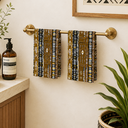 Metallic Gold Mudcloth Hand Towel