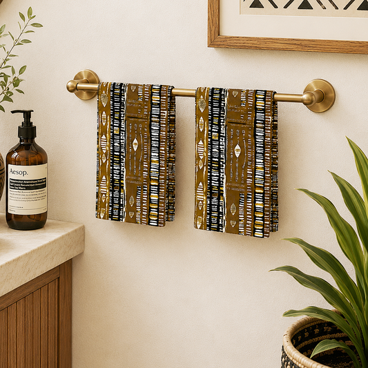 Metallic Gold Mudcloth Hand Towel