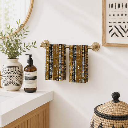 Metallic Gold Mudcloth Hand Towel