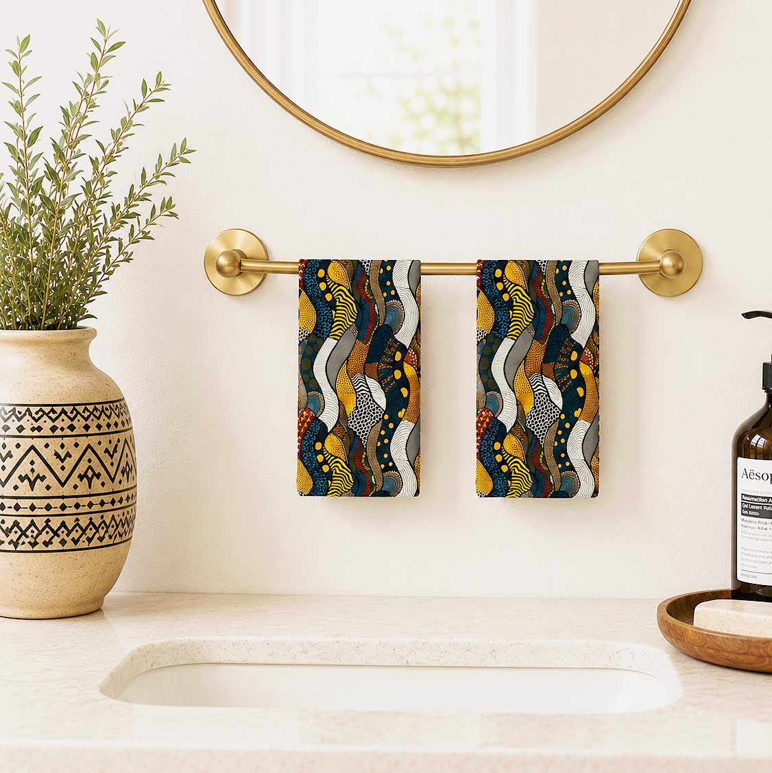 Snakeskin Polka Dot Hand Towel