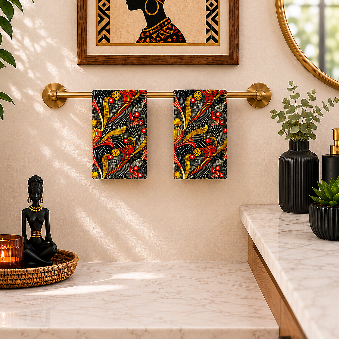 Toalla de mano con estampado de Ankara