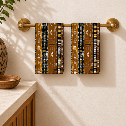 Metallic Gold Mudcloth Hand Towel