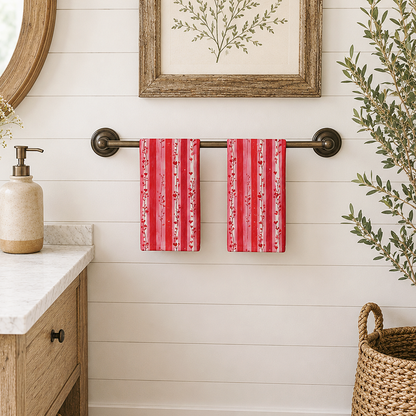 Pink Striped Hand Towel