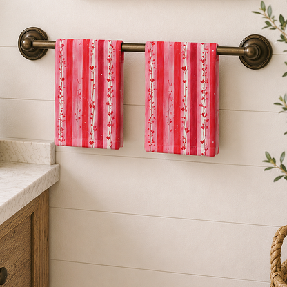 Pink Striped Hand Towel