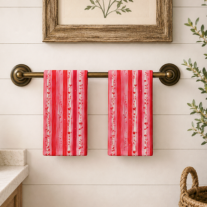 Pink Striped Hand Towel